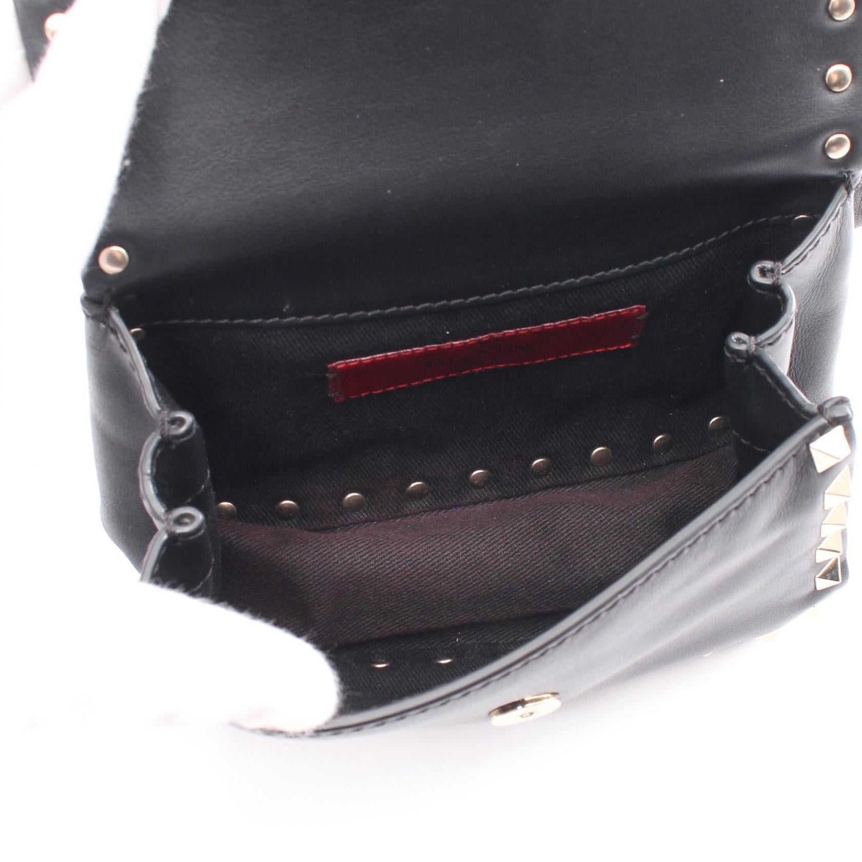 Valentino Rockstud Leather Waist Bag Black