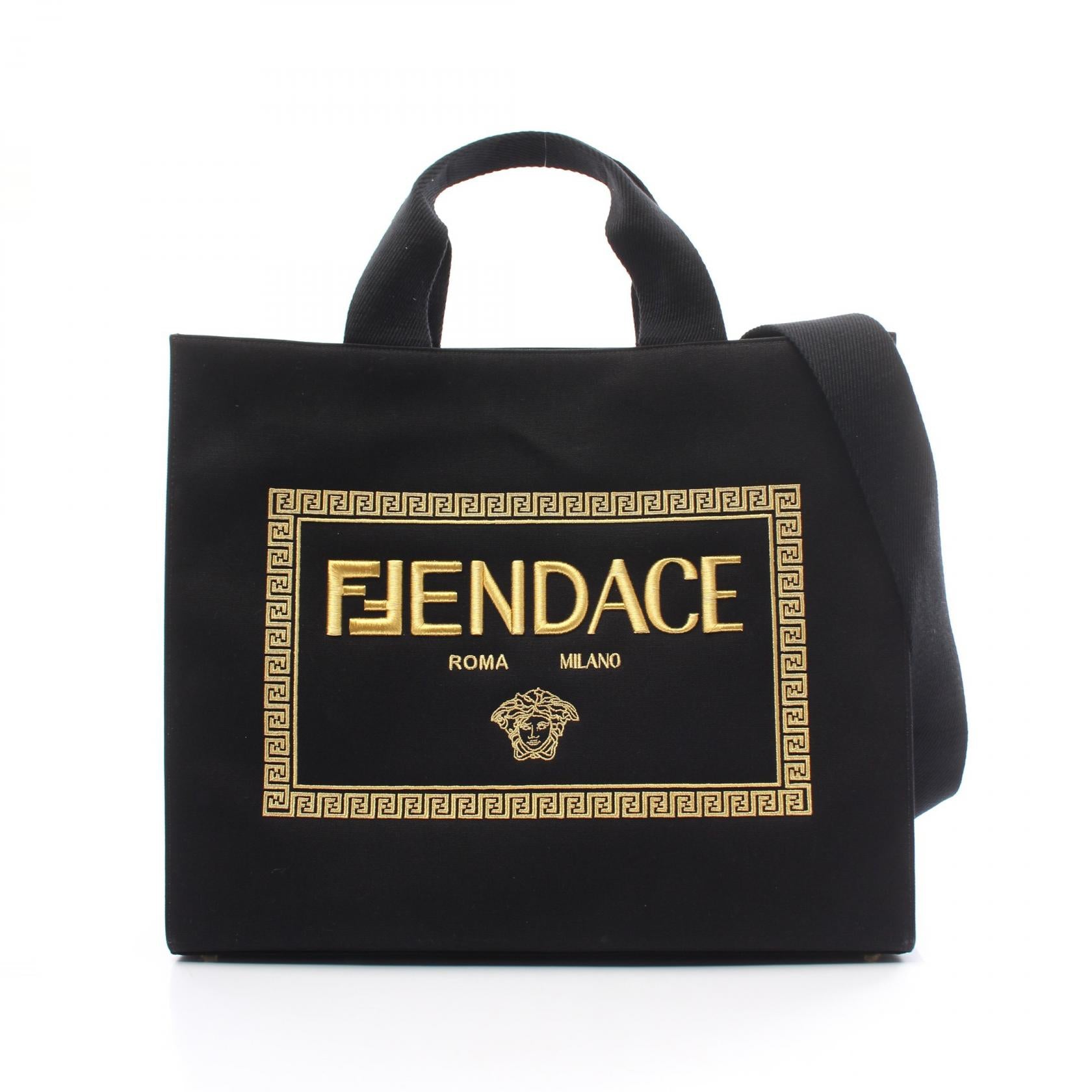 Fendi FENDACE Canvas Tote Bag 7VA558