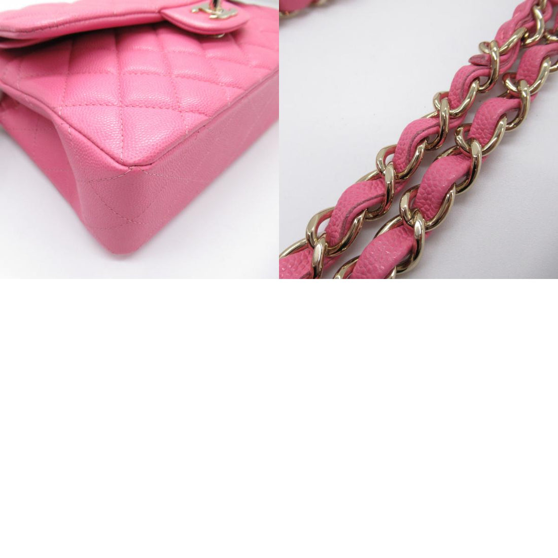 Chanel Caviar Double Flap Shoulder Bag Pink