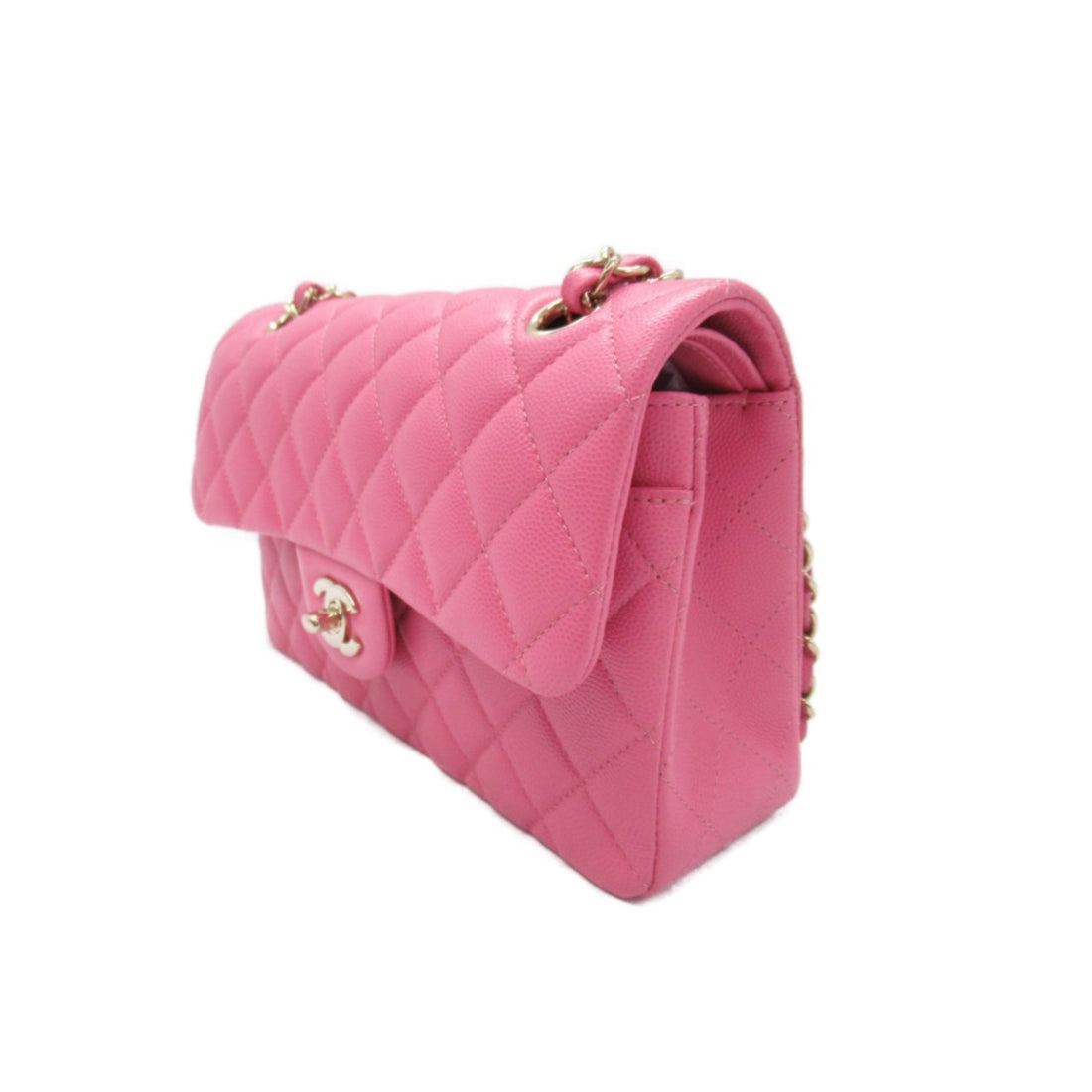 Chanel Caviar Double Flap Shoulder Bag Pink