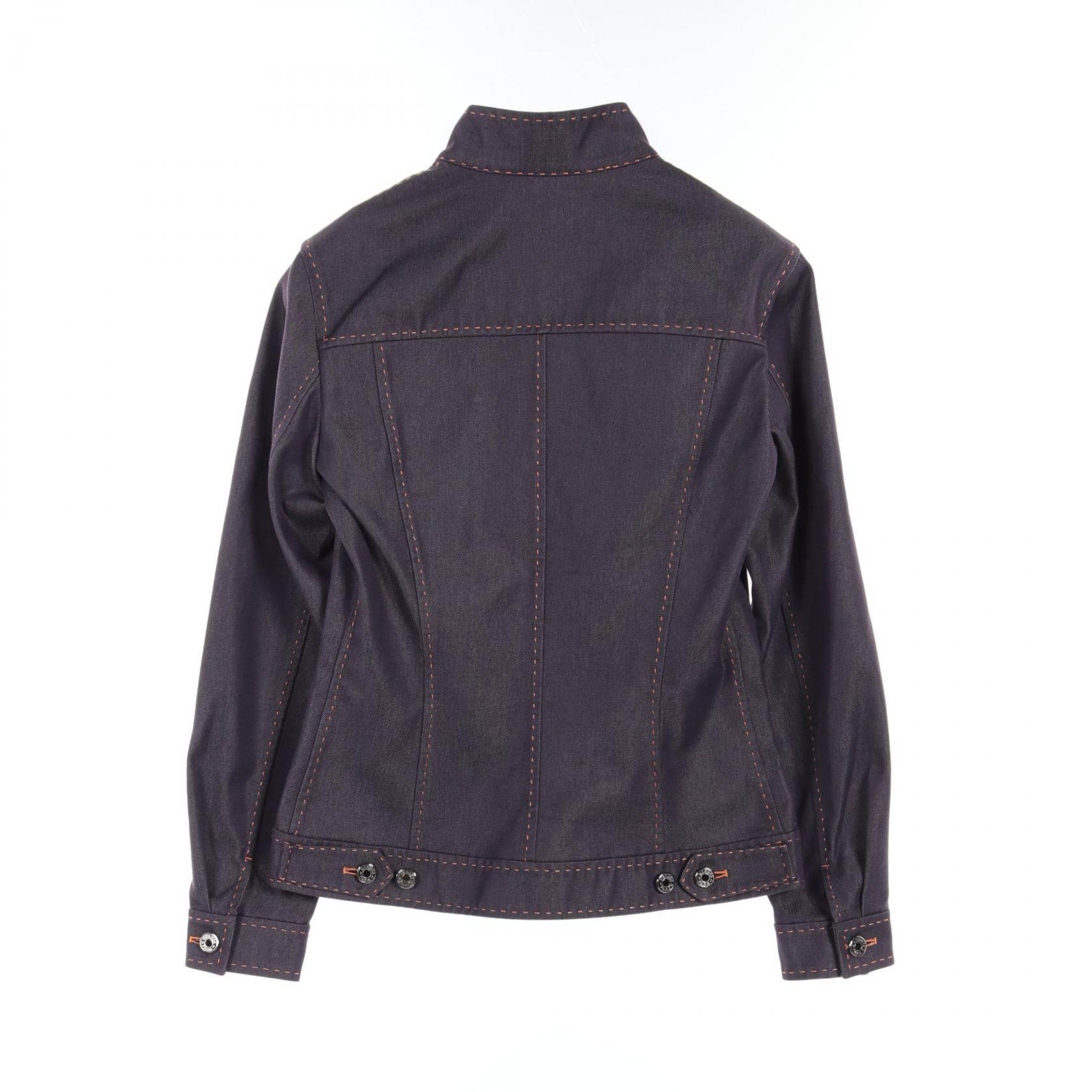 Hermes Silk Denim Jacket Purple