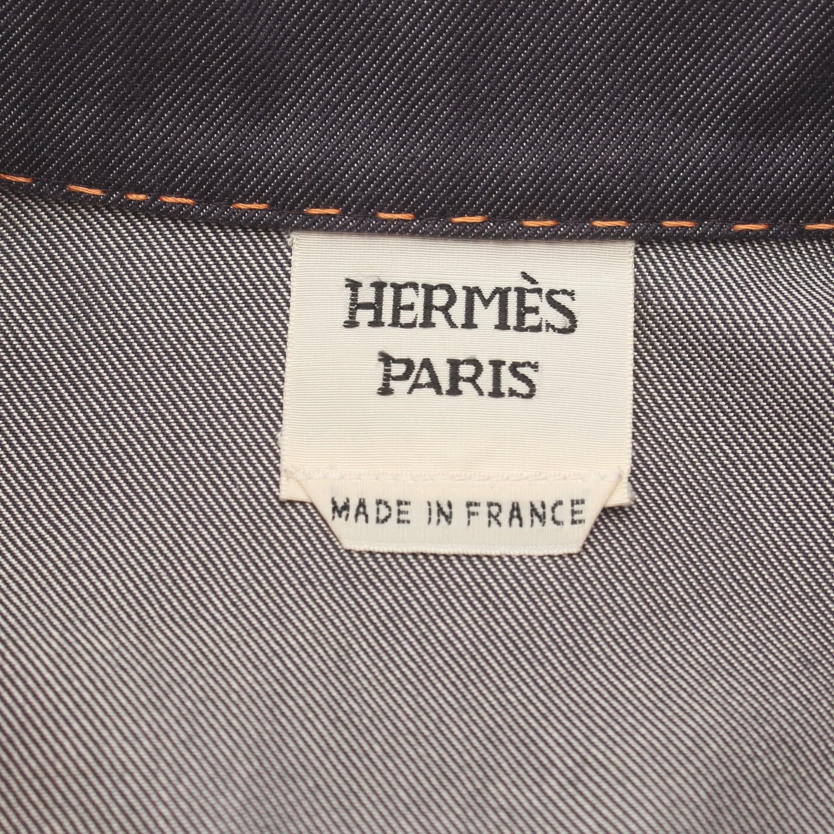 Hermes Silk Denim Jacket Purple