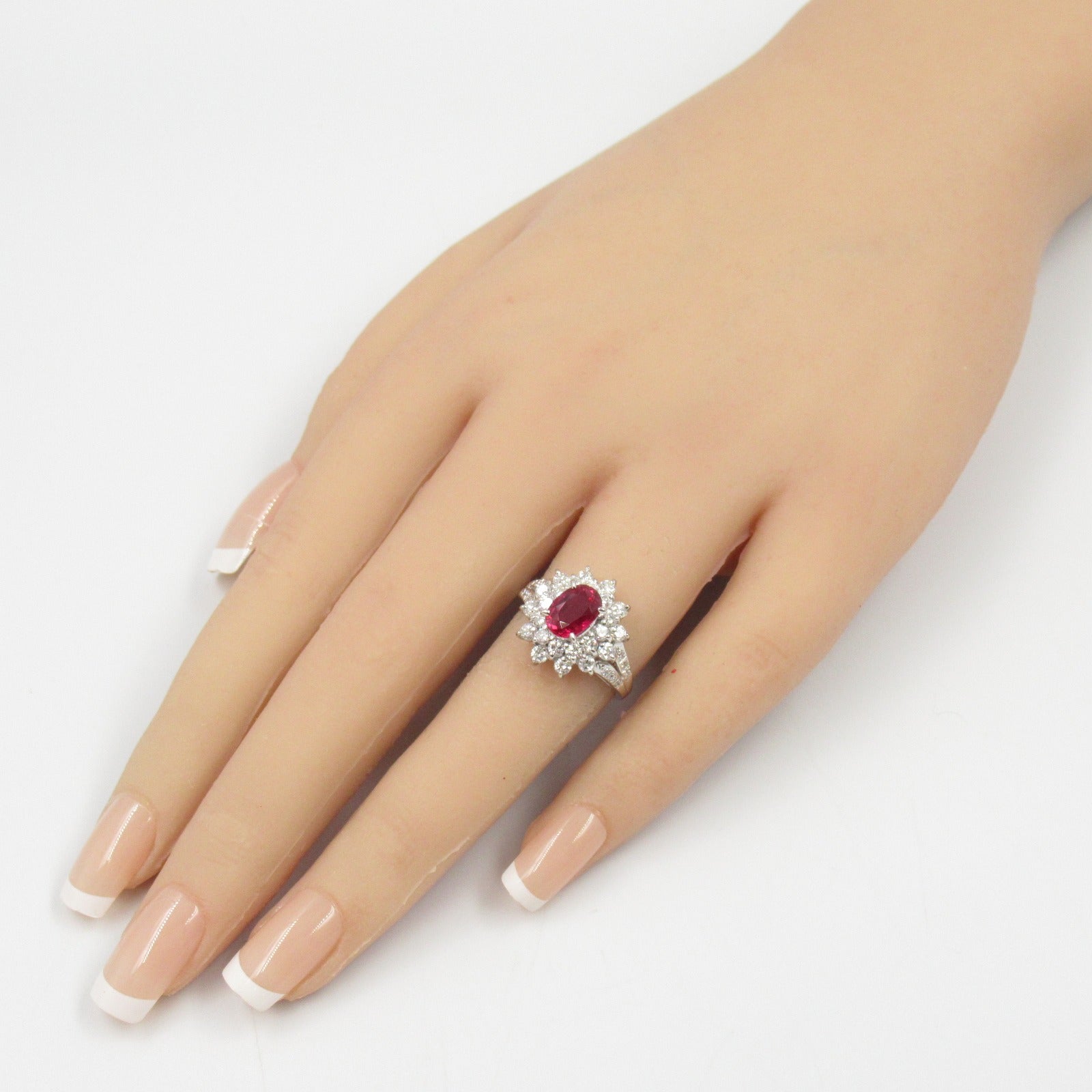 Tasaki Ruby Diamond Ring Pt900 Platinum