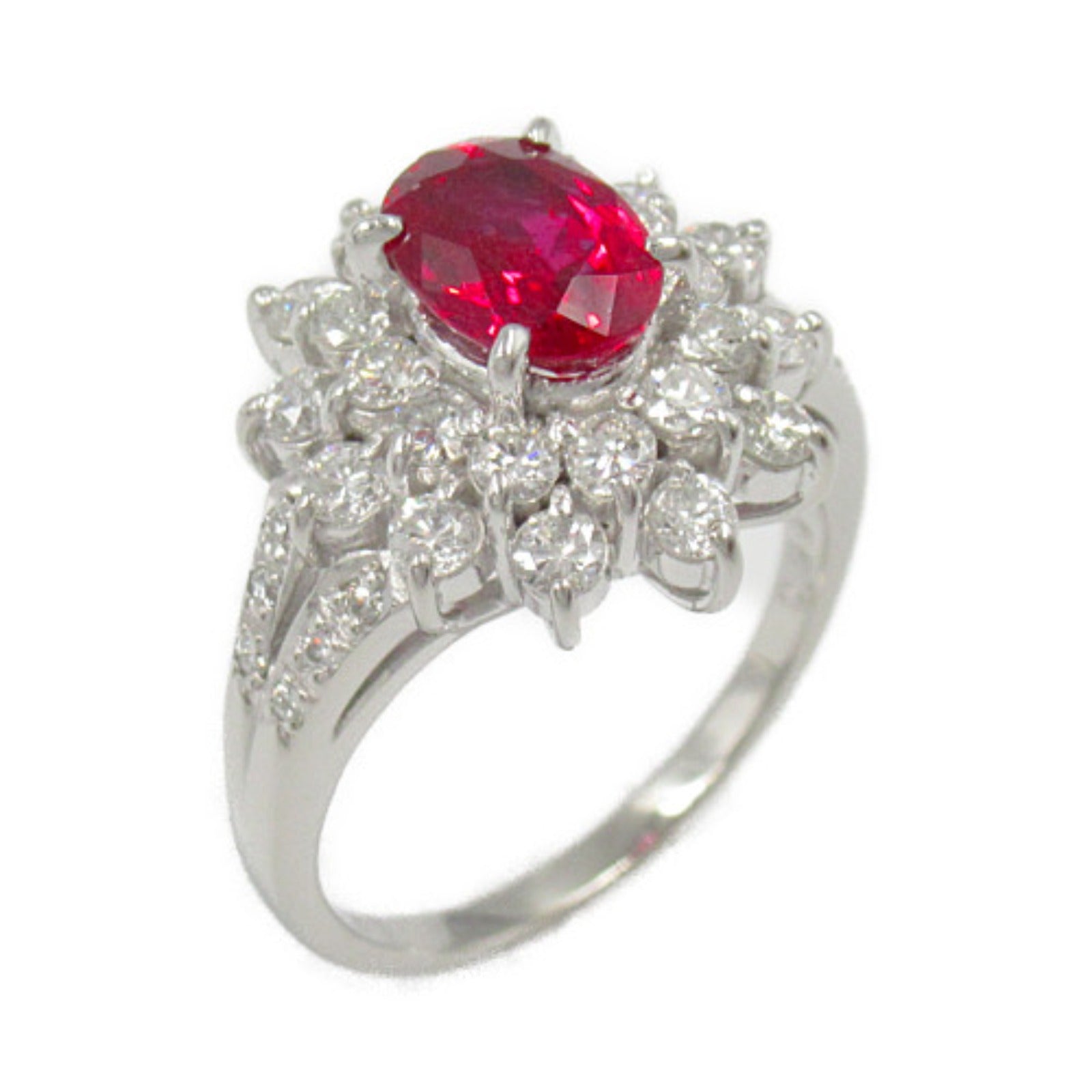 Tasaki Ruby Diamond Ring Pt900 Platinum