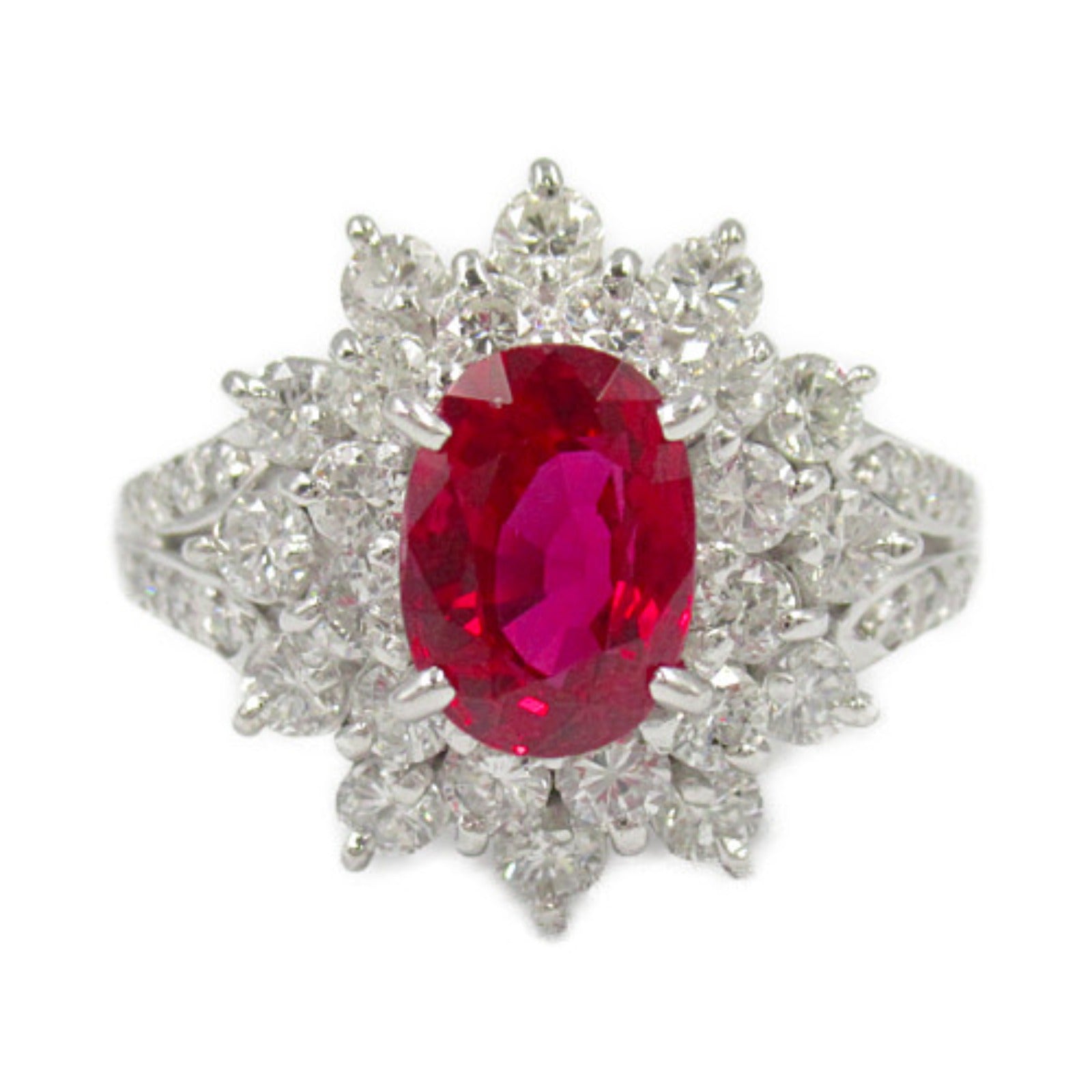 Tasaki Ruby Diamond Ring Pt900 Platinum