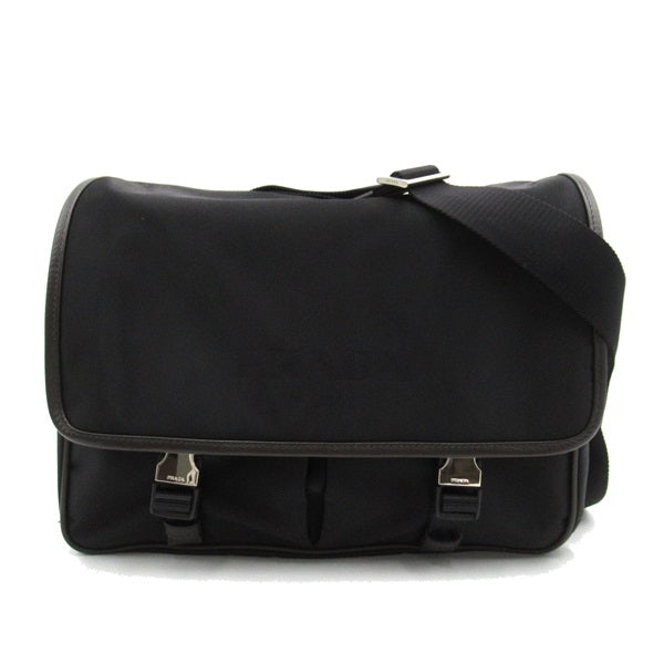 Prada Tessuto Double Pocket Shoulder Bag  Canvas Crossbody Bag in Good condition