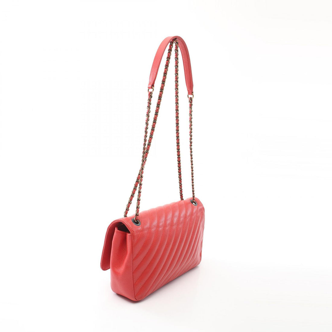 Chanel Leather Coco Mark Shoulder Bag Red