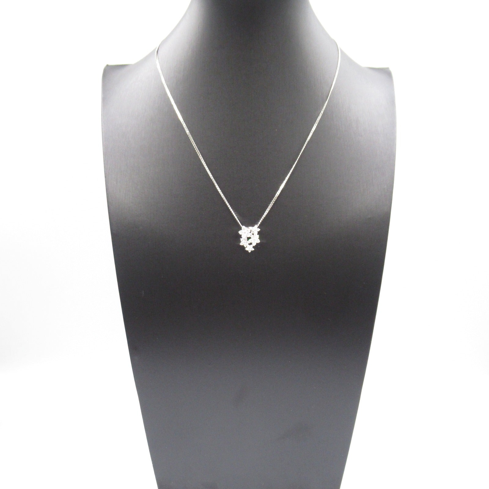 K18WG White Gold Diamond Necklace Jewelry