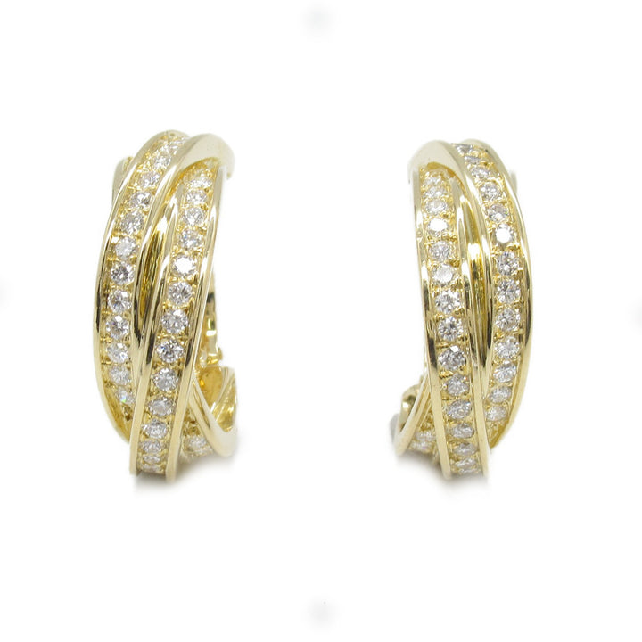 Cartier Diamond Earrings K18 Yellow Gold