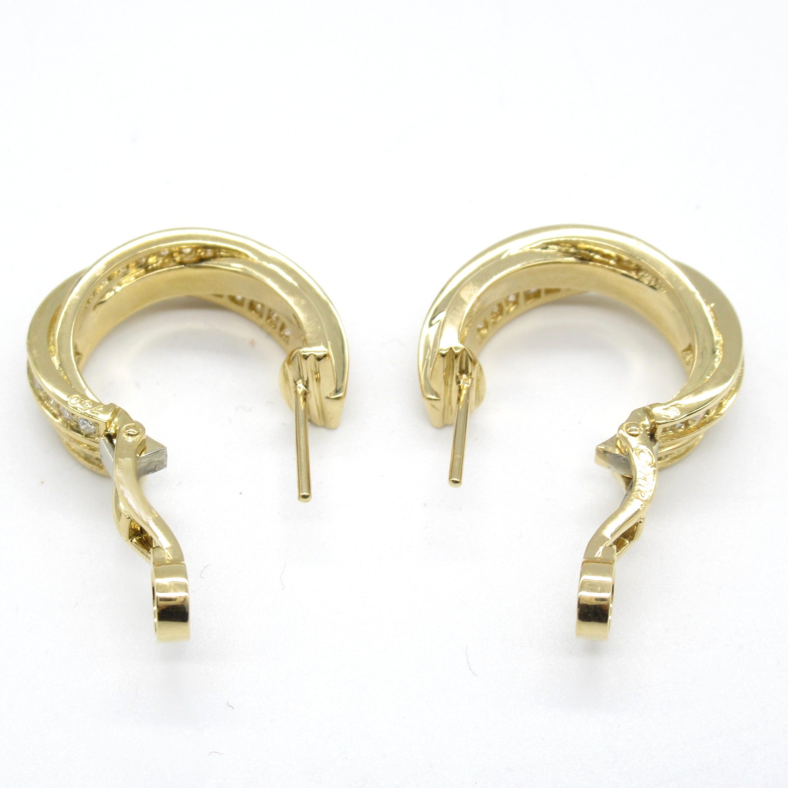 Cartier Diamond Earrings K18 Yellow Gold