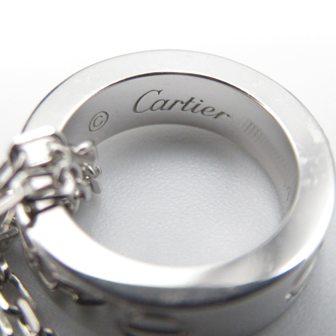 Cartier Love Pave Diamond Necklace K18WG Ceramic