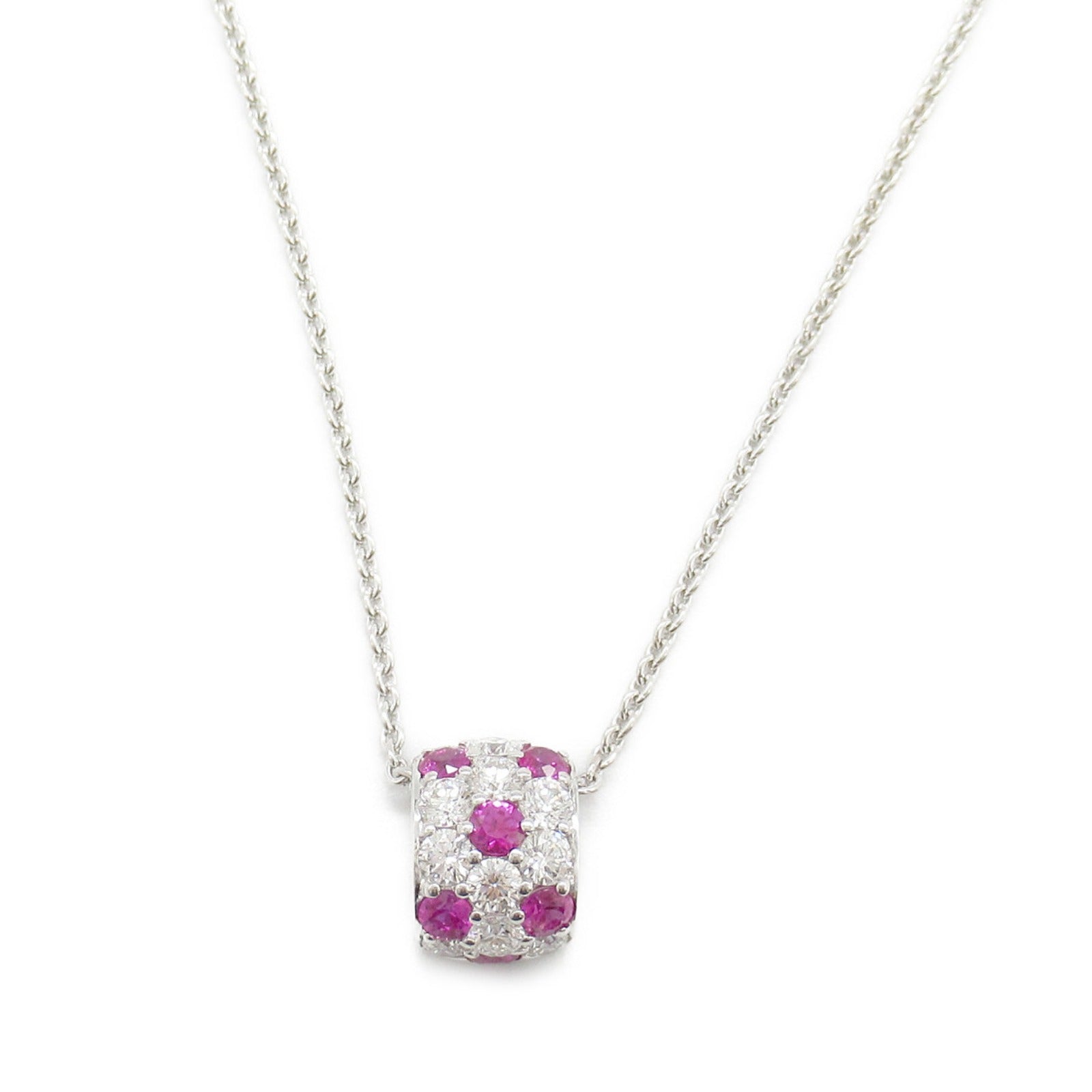 MIKIMOTO Ruby Diamond Necklace K18WG