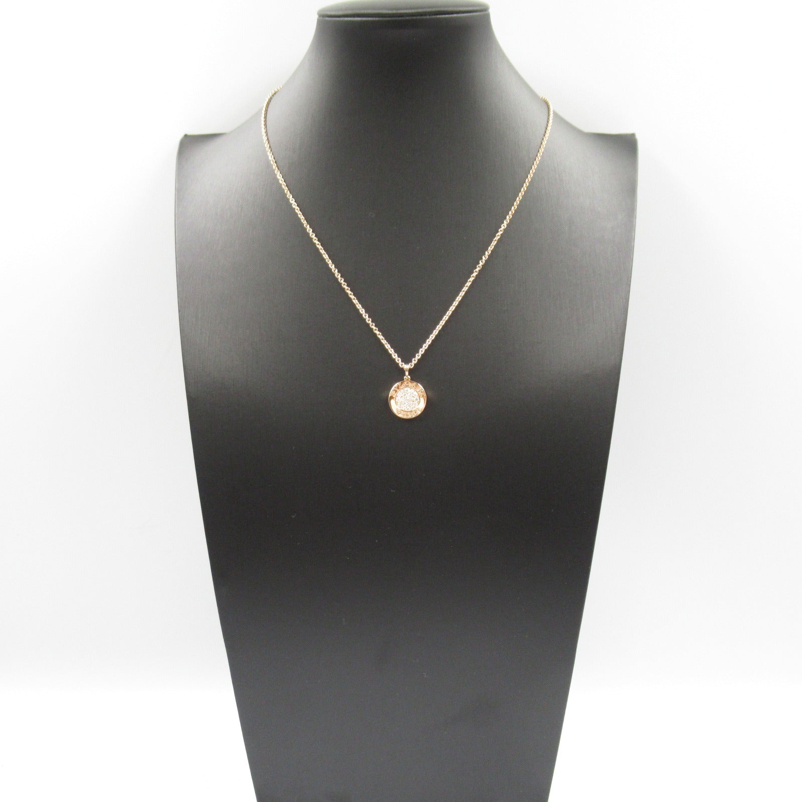 Bvlgari Diamond Onyx Necklace K18PG Pink Gold