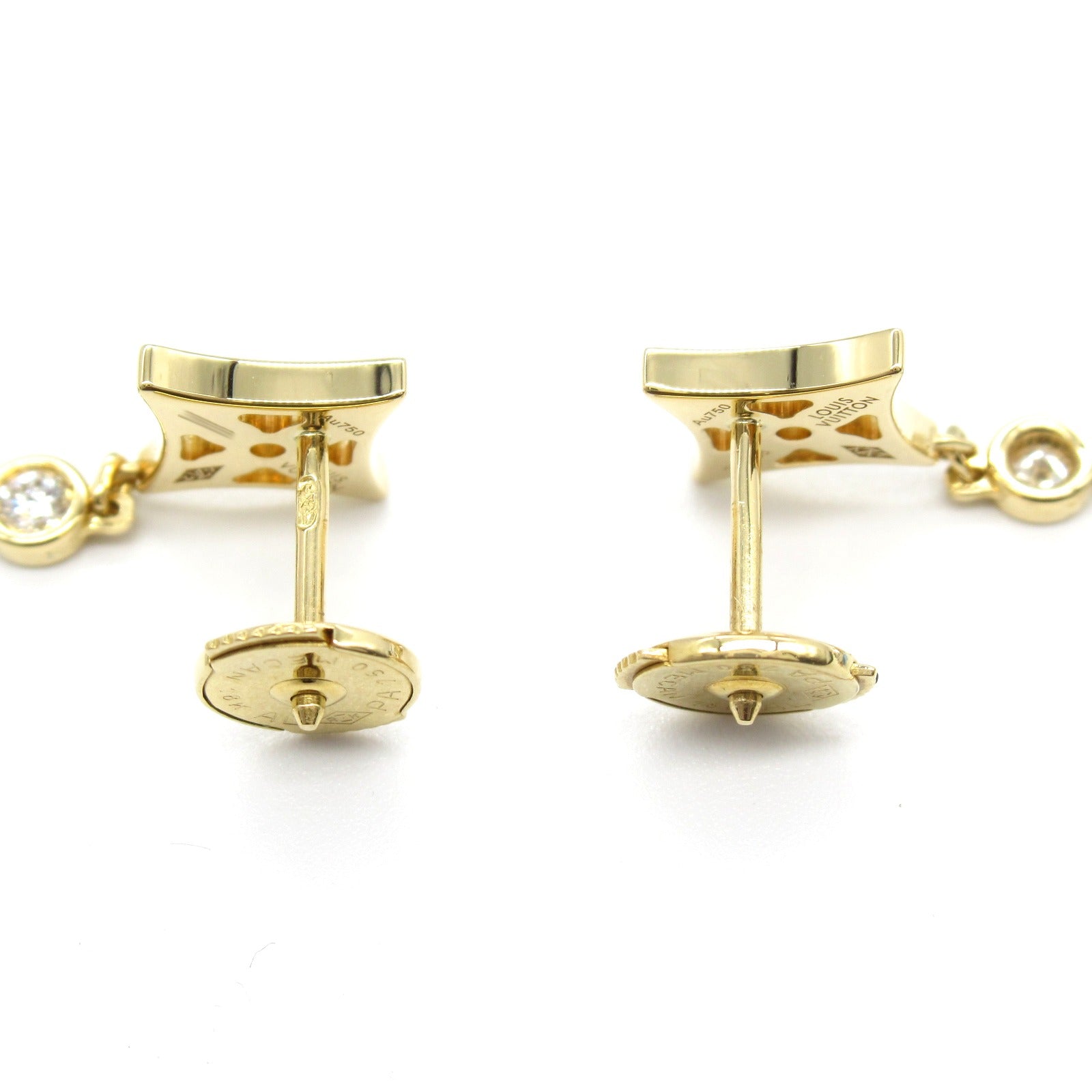 Louis Vuitton Diamond Earrings K18 Gold