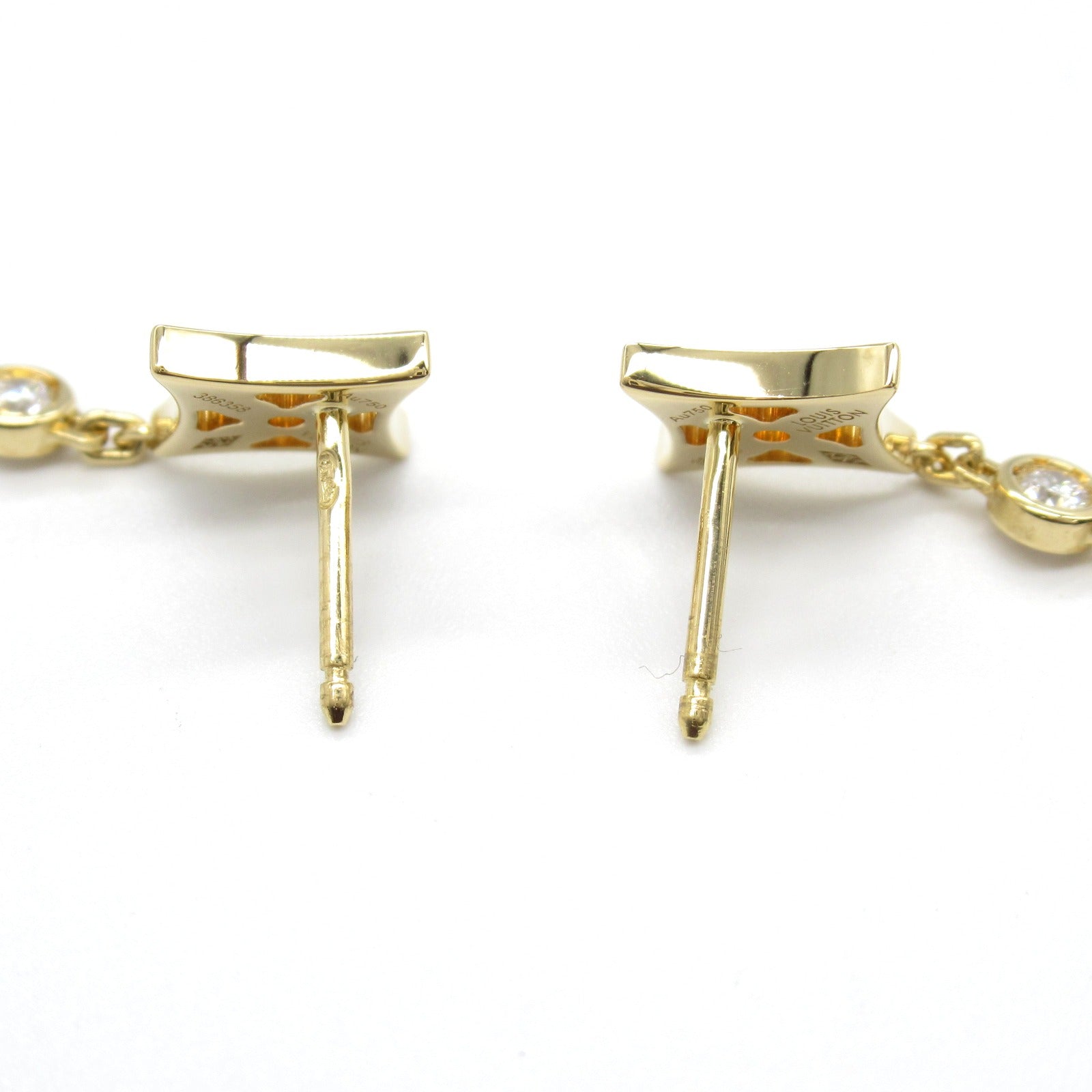 Louis Vuitton Diamond Earrings K18 Gold