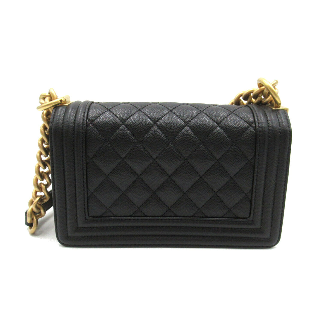 Chanel Boy Caviar Skin Shoulder Bag Black