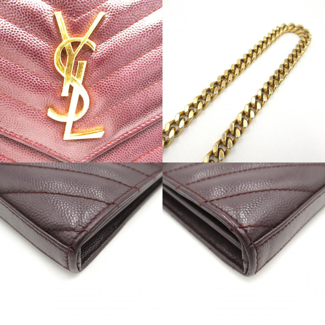 Yves Saint Laurent Leather Chain Wallet Shoulder Bag