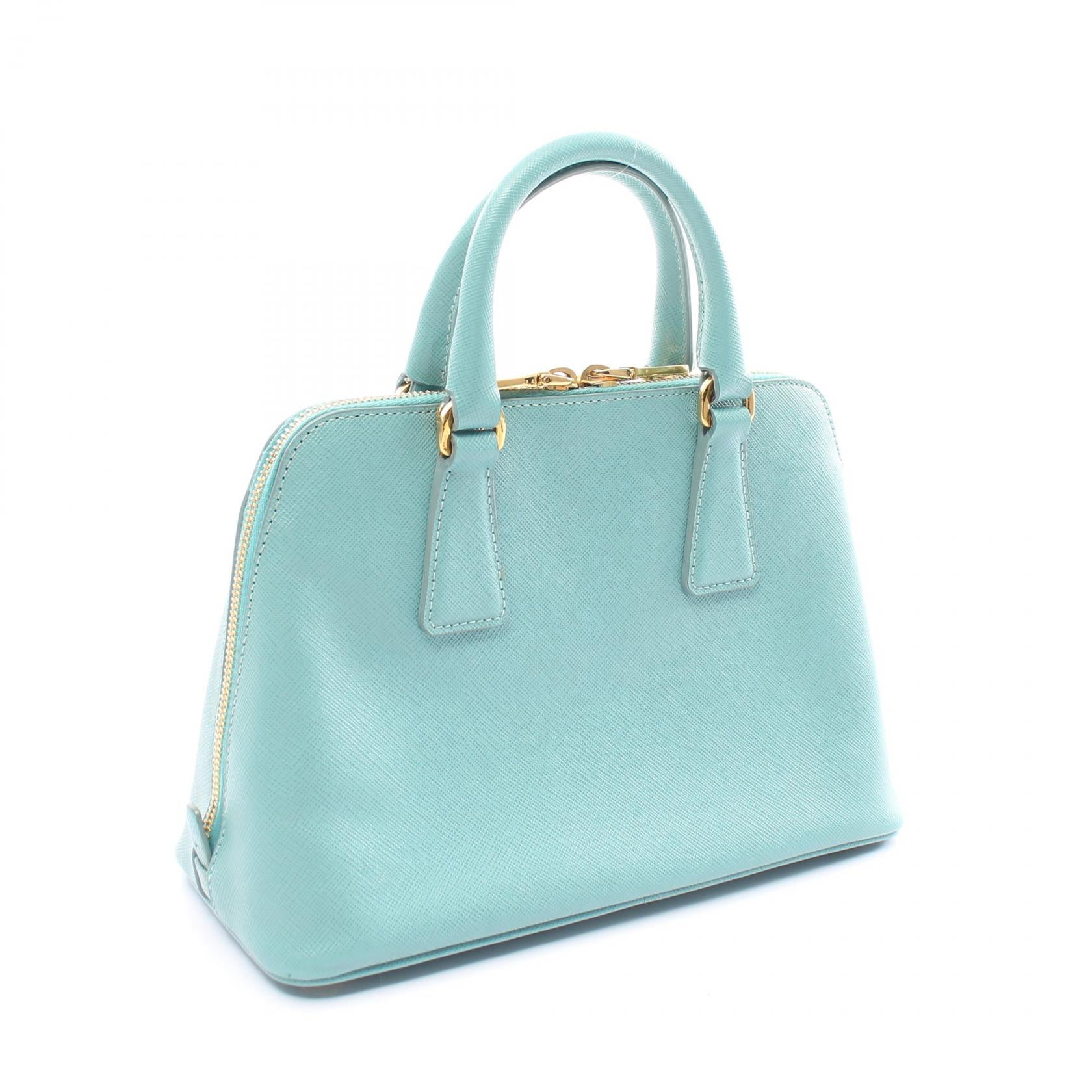 Prada Saffiano Lux Leather Handbag Blue