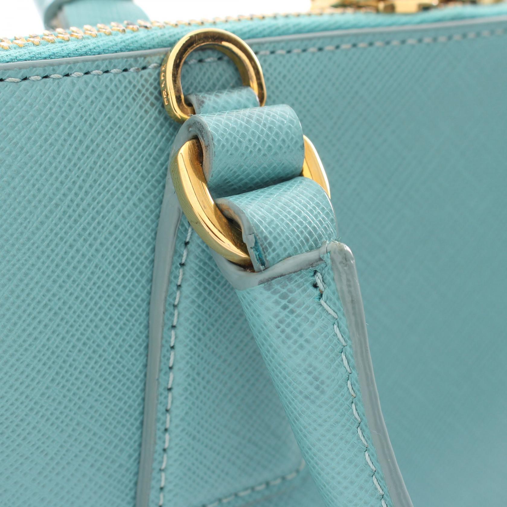 Prada Saffiano Lux Leather Handbag Blue