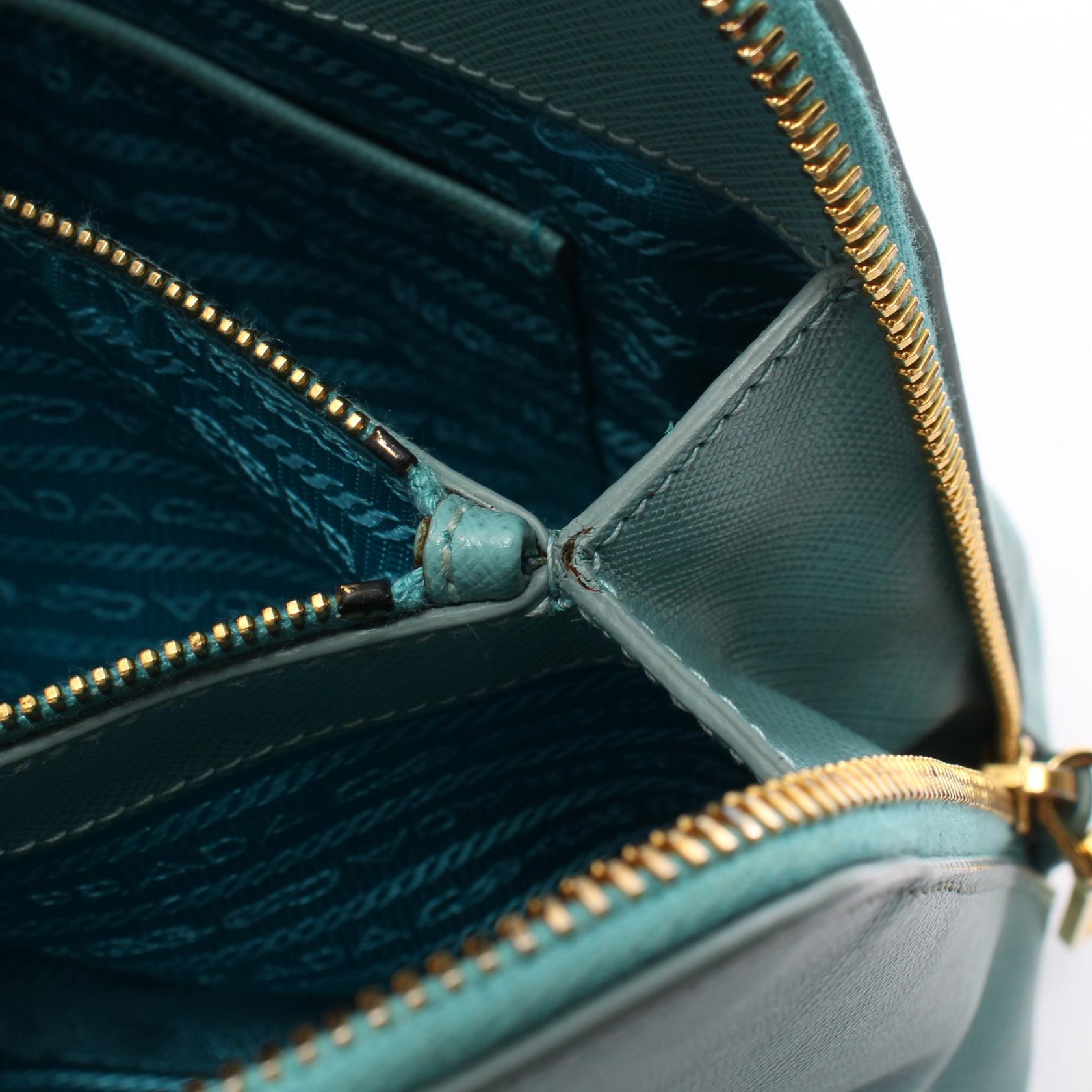 Prada Saffiano Lux Leather Handbag Blue