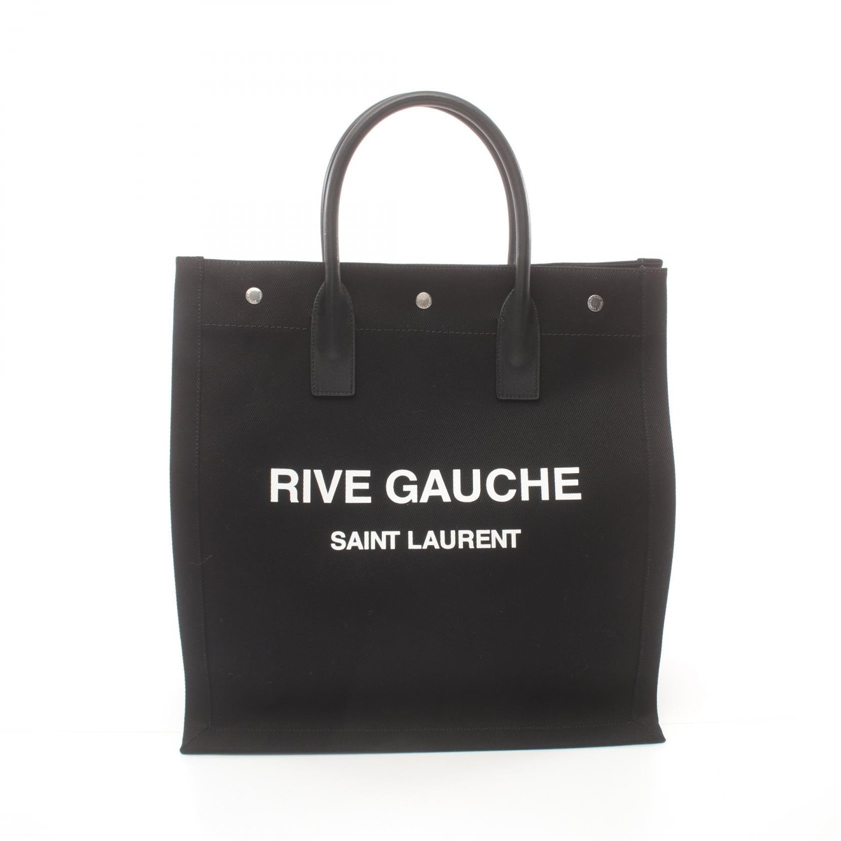 Saint Laurent Rive Gauche Canvas Leather Tote