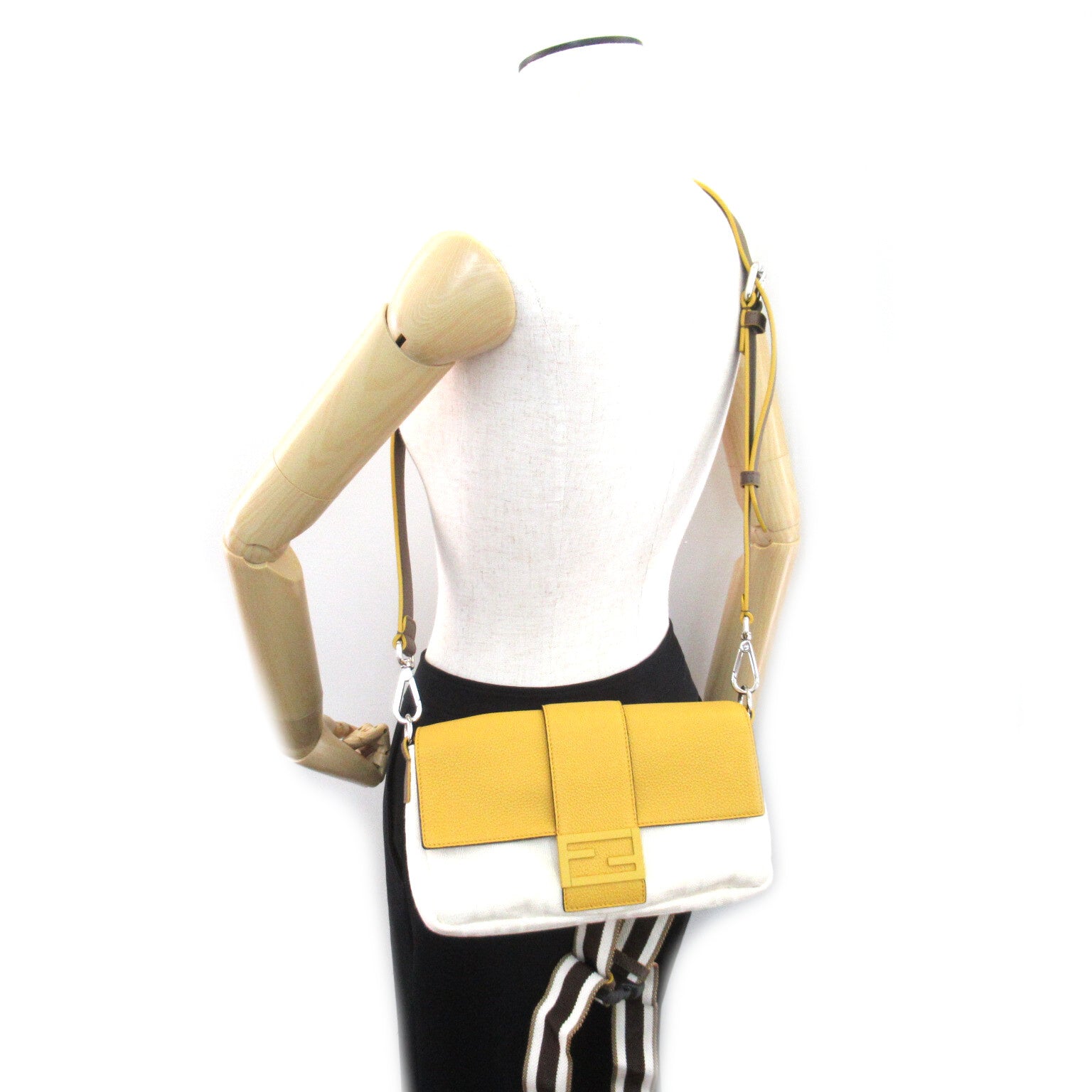 Fendi Baguette Convertible Belt Bag Canvas Belt Bag 7VA472 in Great Condition