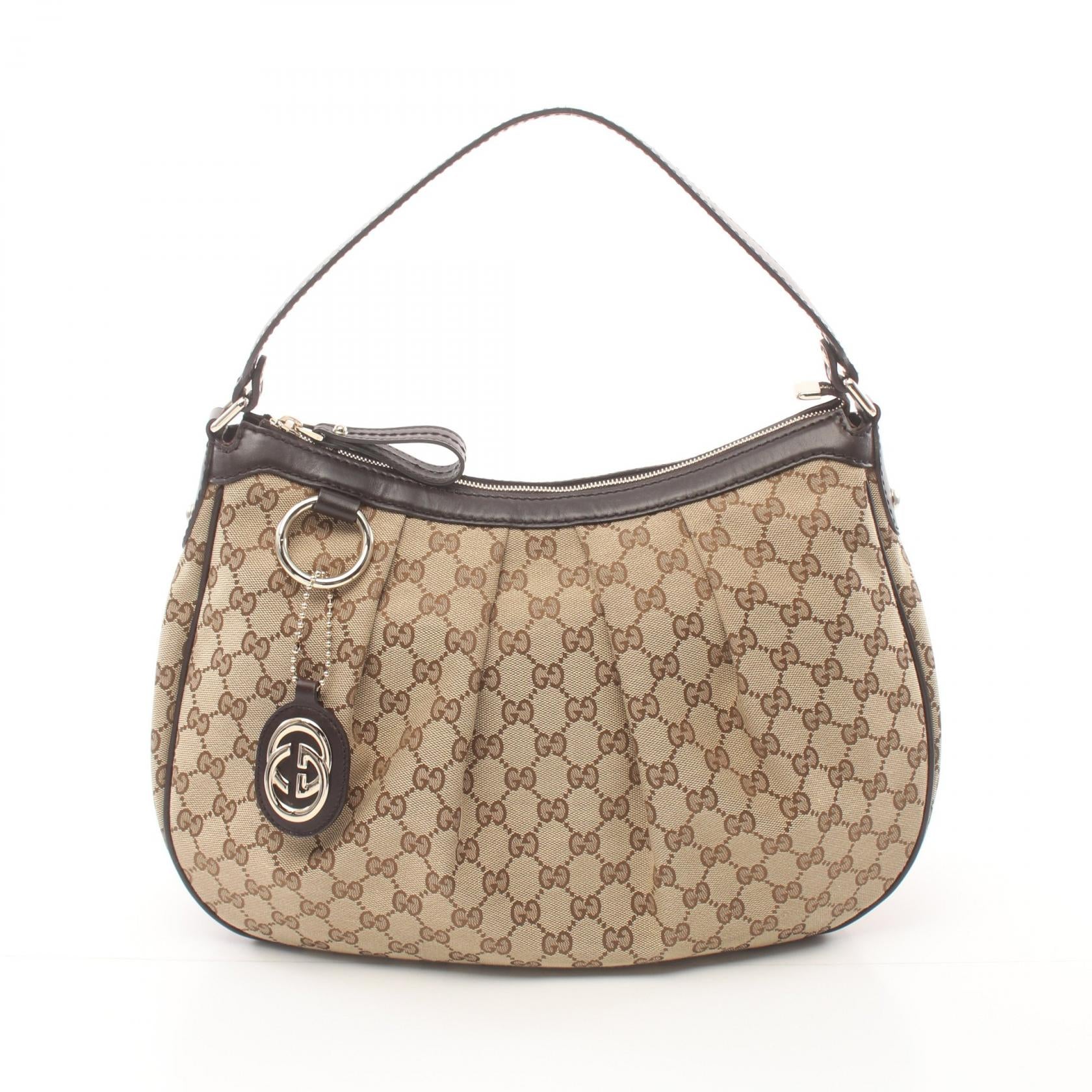 Gucci Sukey GG Canvas Leather Shoulder Bag