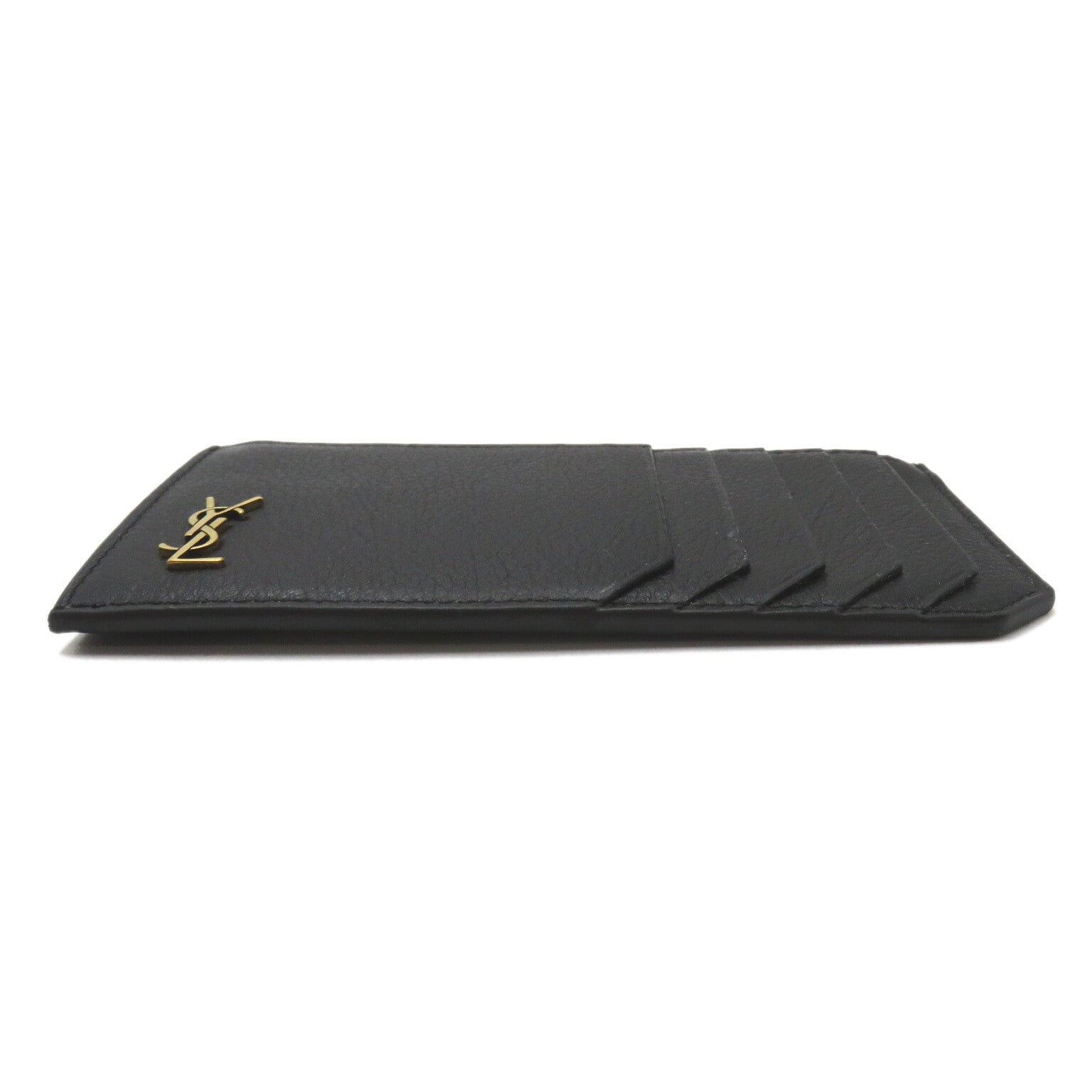 Saint Laurent Leather Card Coin Case Black