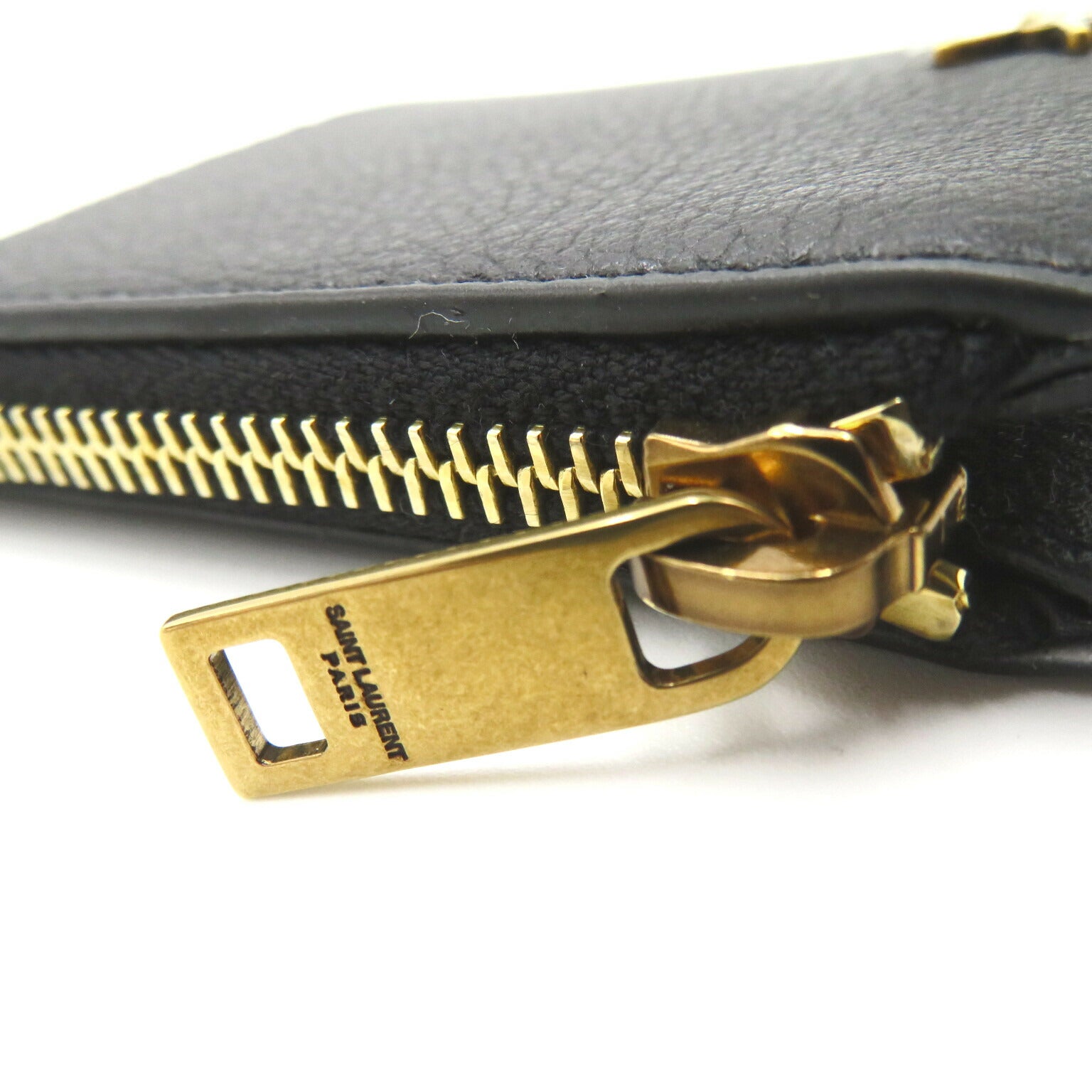 Saint Laurent Leather Card Coin Case Black