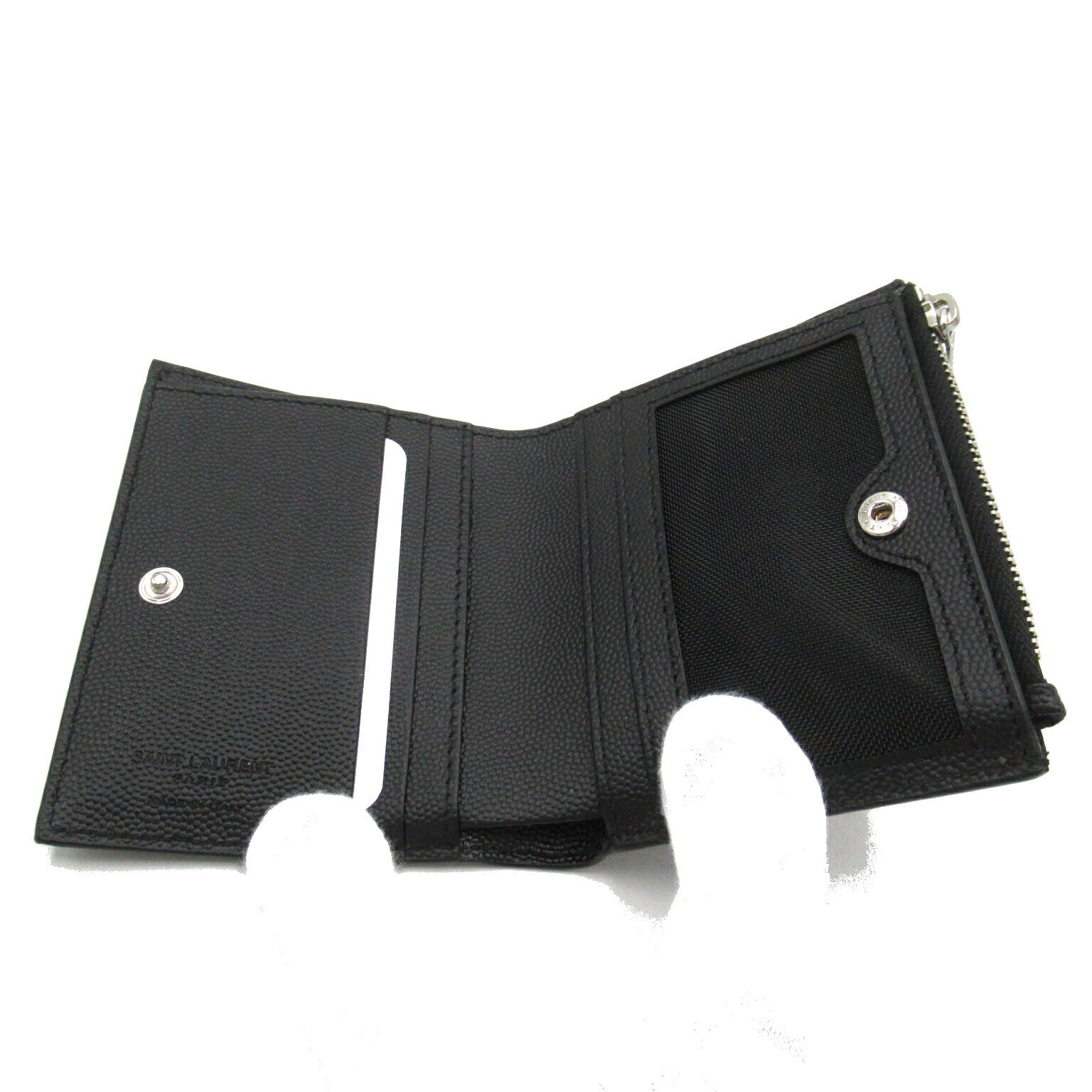 Yves Saint Laurent Leather Bifold Wallet Black