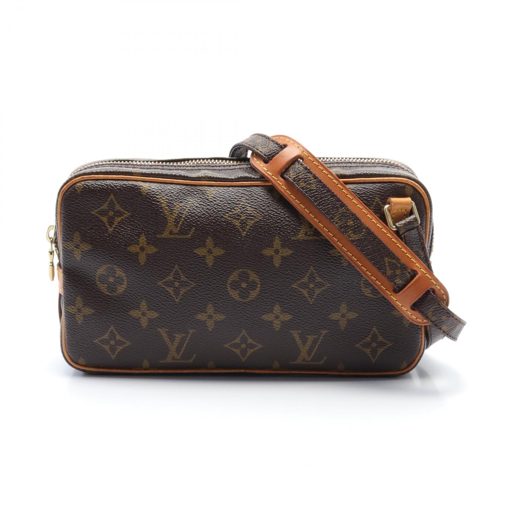 Louis Vuitton Pochette Marly Bandouliere Canvas Shoulder Bag M51828 in Very Good Condition