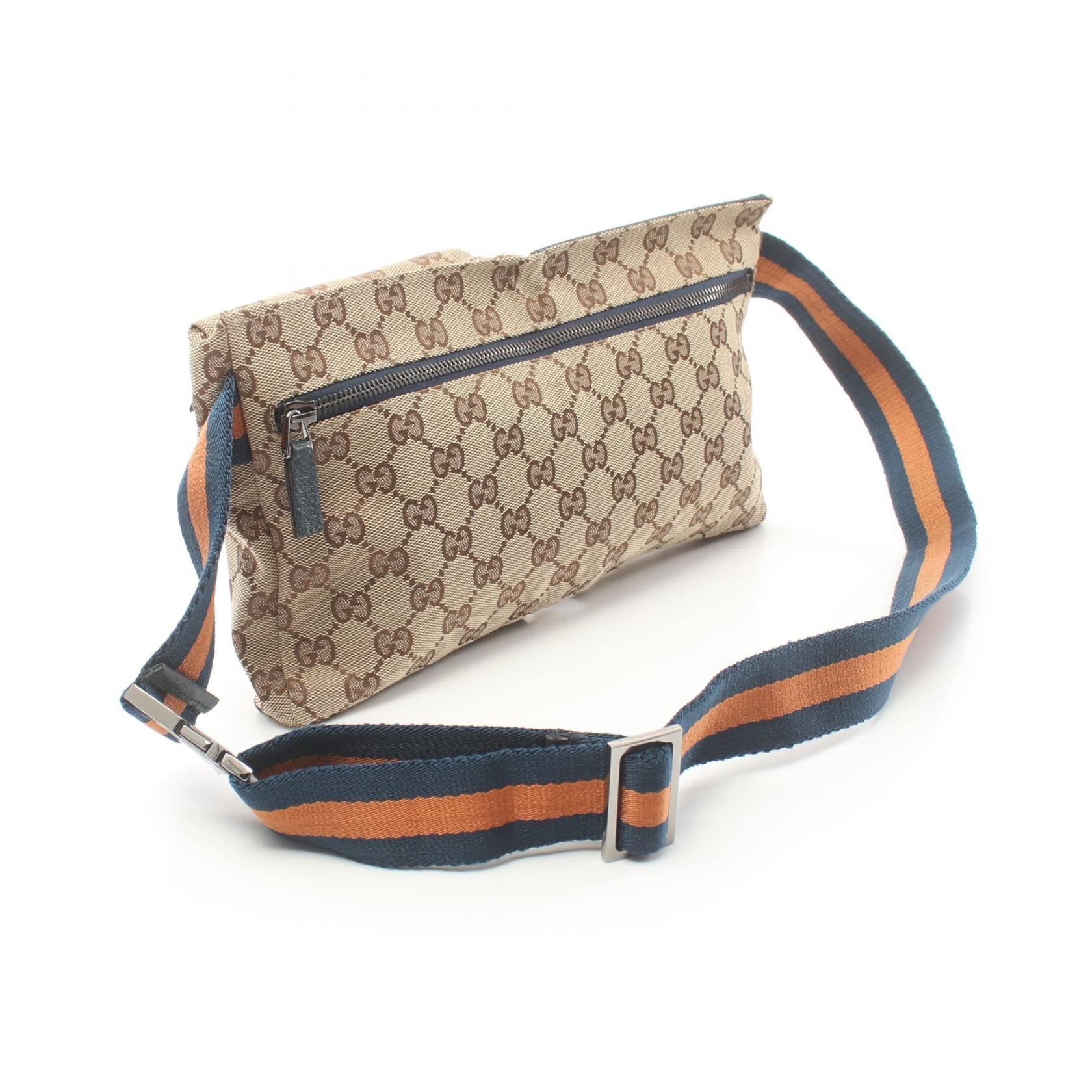 Gucci Canvas Leather Waist Bag 28566