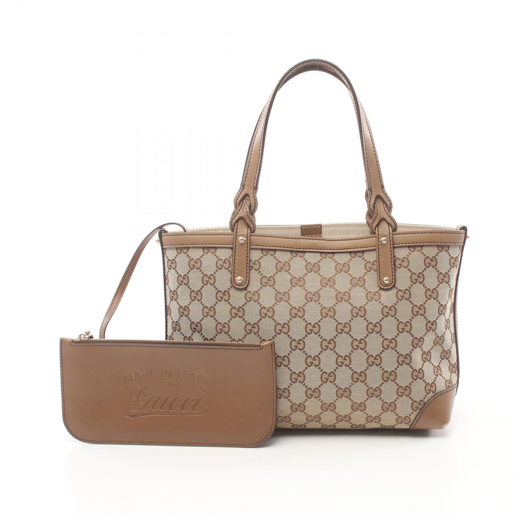 Gucci GG Canvas Leather Tote Bag 269878