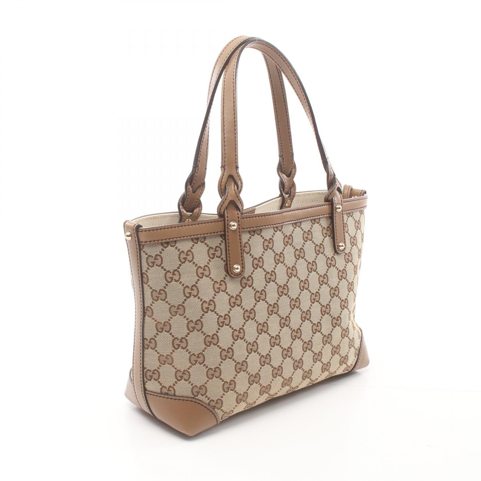 Gucci GG Canvas Leather Tote Bag 269878