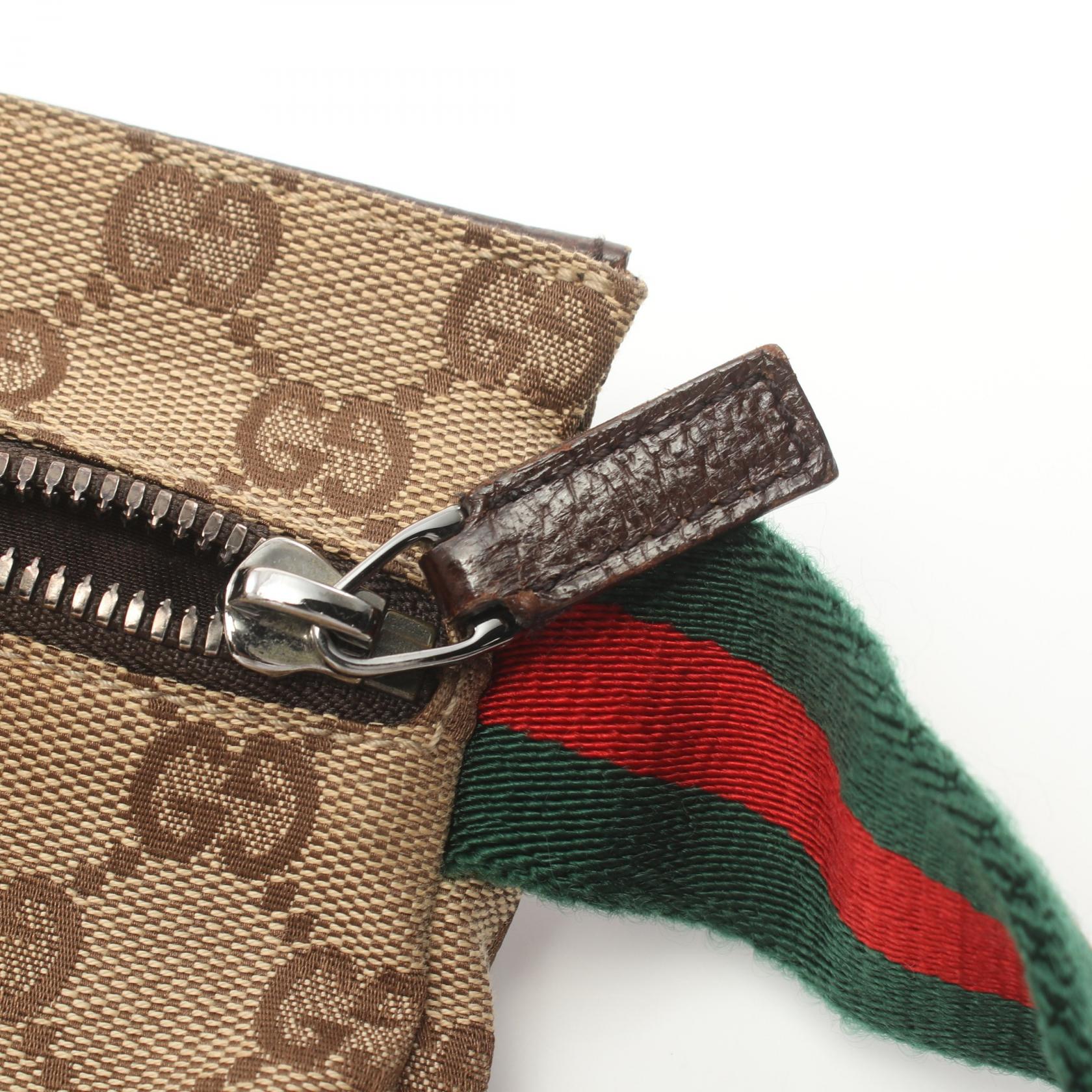 Gucci Canvas Leather Waist Bag 28566