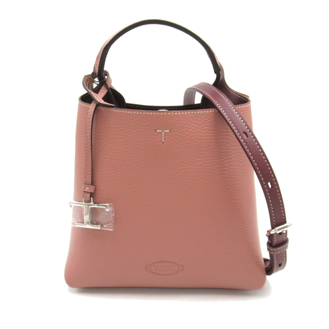 Tod's Leather 2way Shoulder Bag Pink/Bordeaux