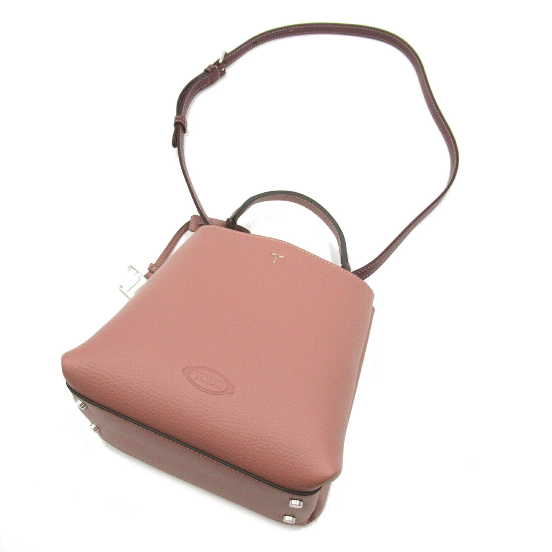 Tod's Leather 2way Shoulder Bag Pink/Bordeaux