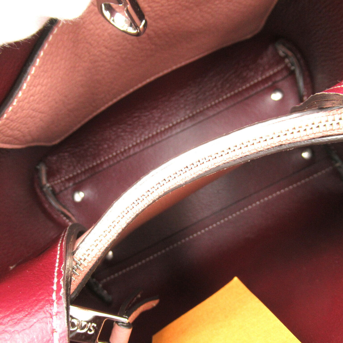 Tod's Leather 2way Shoulder Bag Pink/Bordeaux