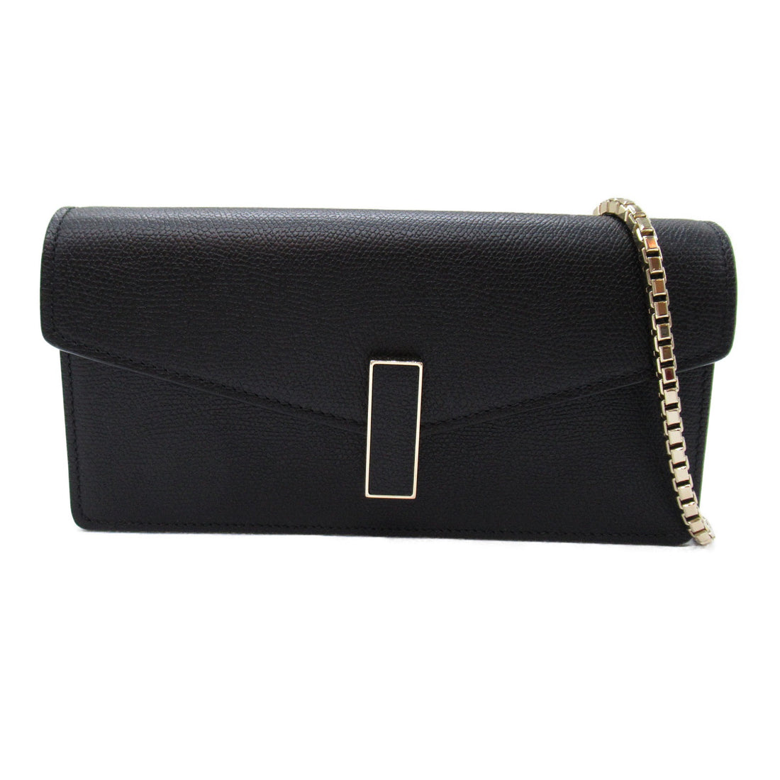 Valextra Leather Chain Shoulder Bag Black