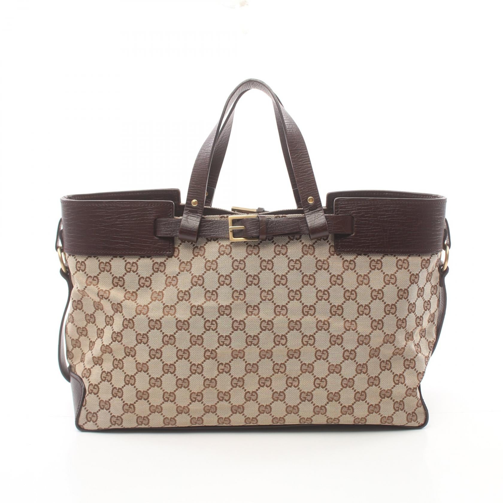 Gucci Canvas Leather GG Tote Bag