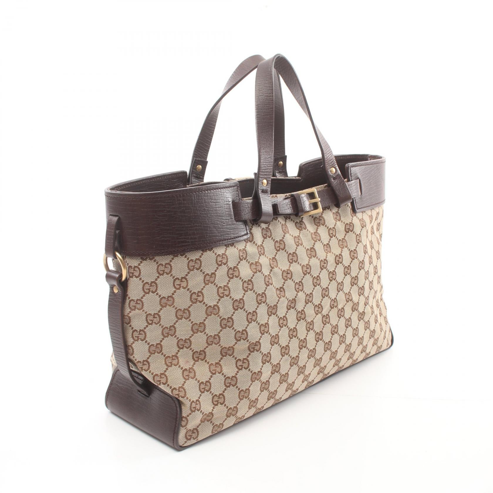 Gucci Canvas Leather GG Tote Bag