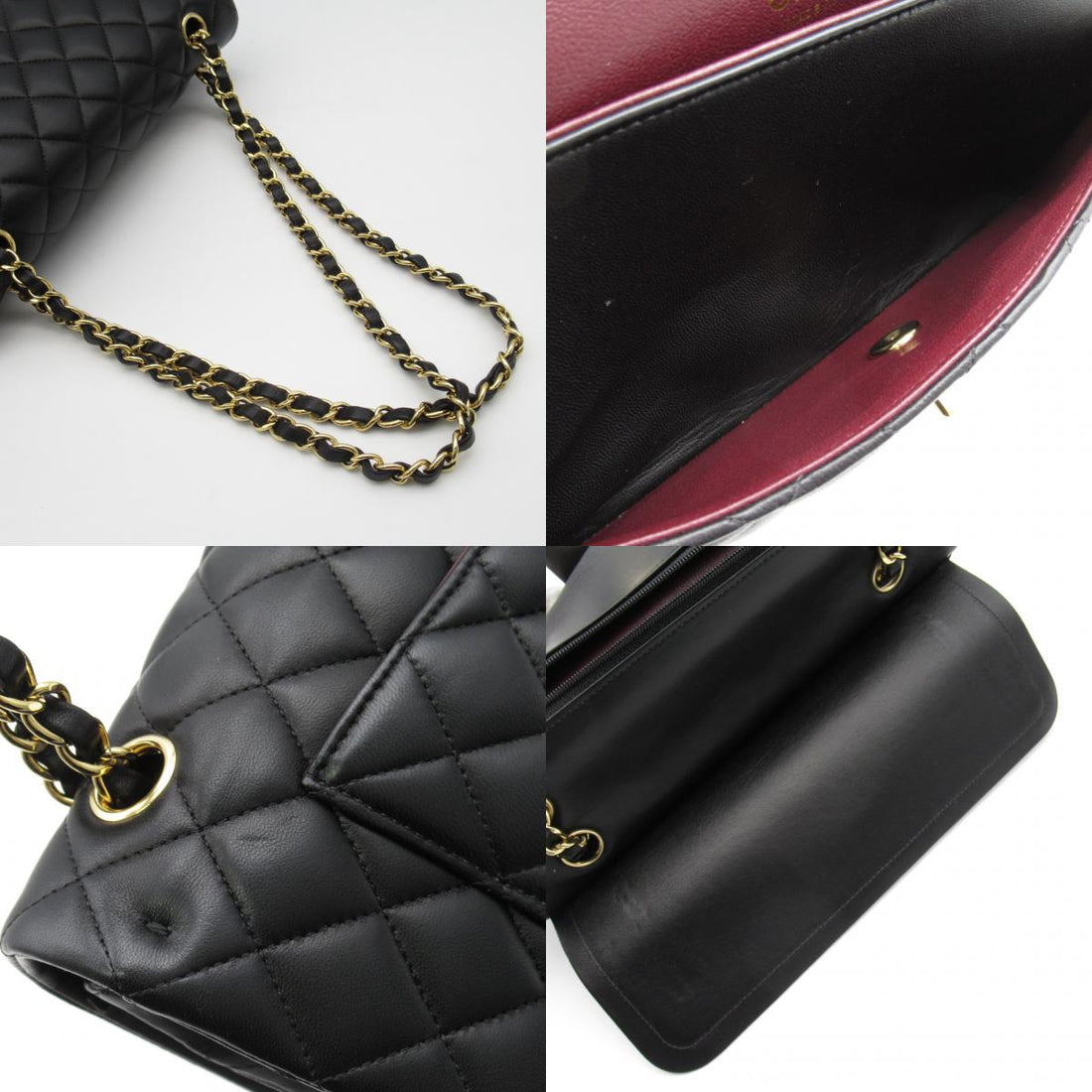 Chanel Lambskin Double Flap Chain Shoulder Bag