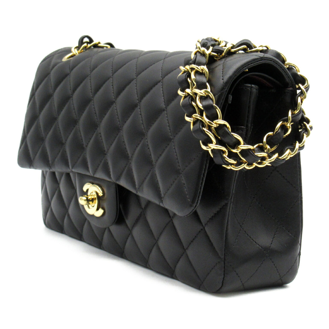 Chanel Lambskin Double Flap Chain Shoulder Bag