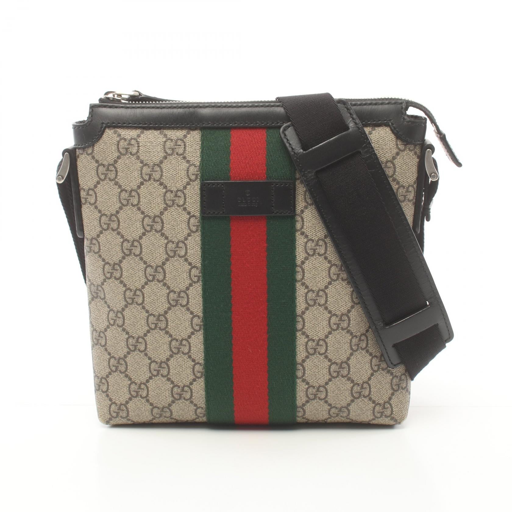 Gucci GG Supreme Shoulder Bag PVC Leather