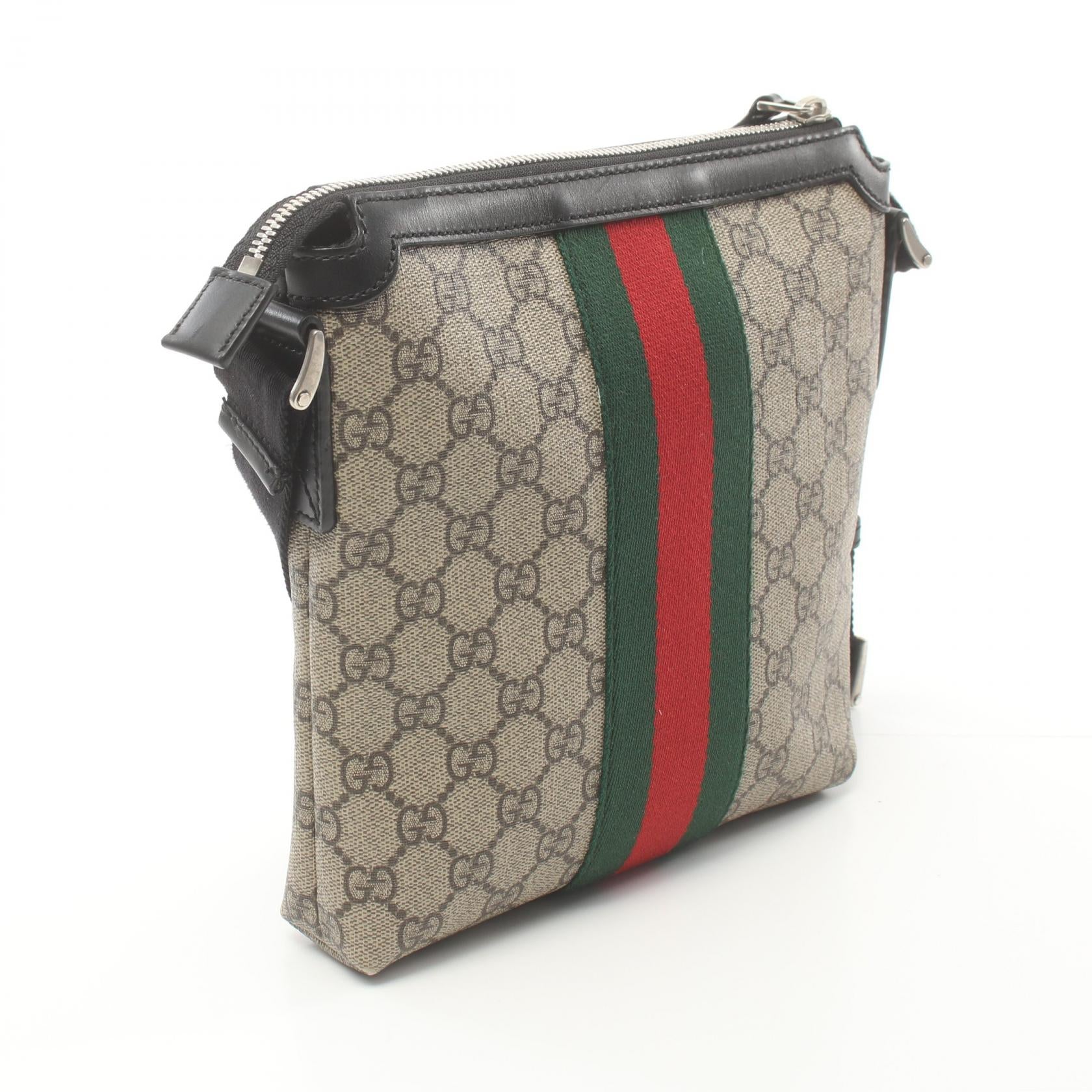 Gucci GG Supreme Shoulder Bag PVC Leather