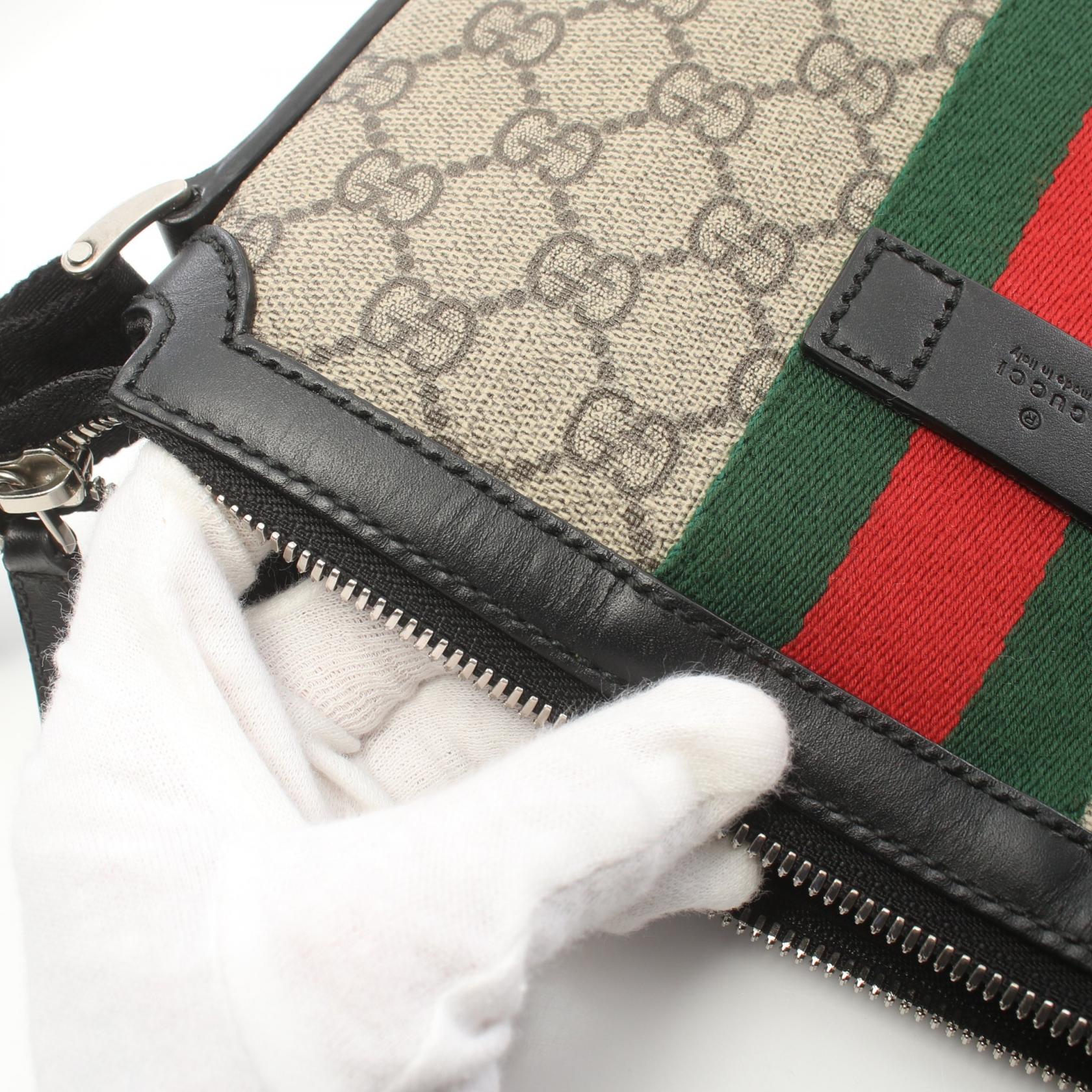 Gucci GG Supreme Shoulder Bag PVC Leather