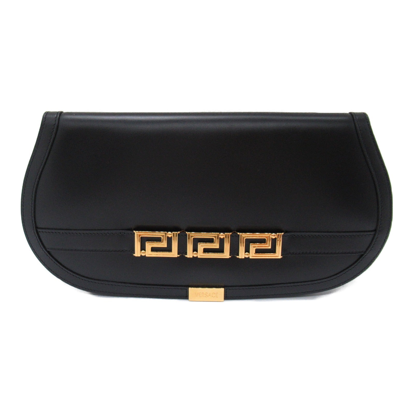 Versace Leather Clutch Bag Black