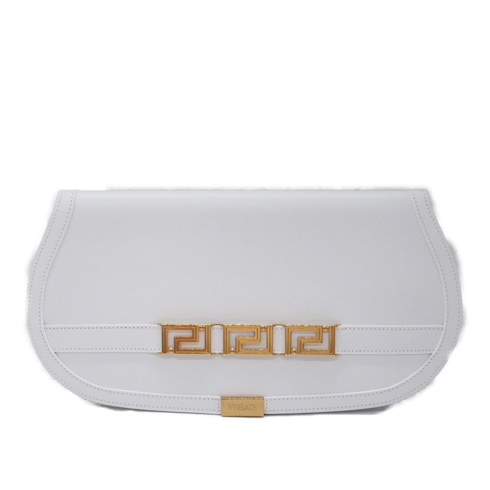 Versace Leather Clutch Bag White