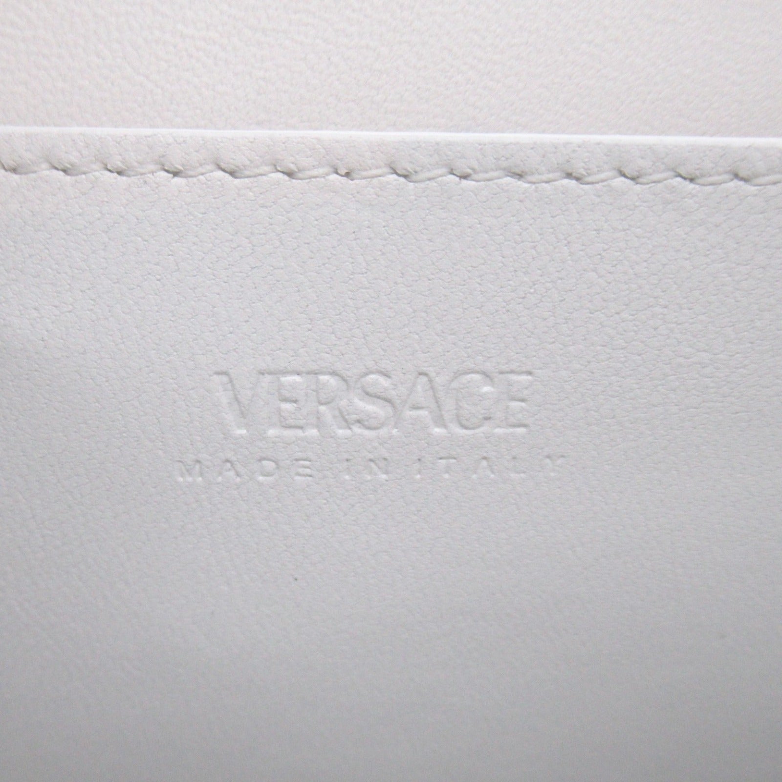 Versace Leather Clutch Bag White