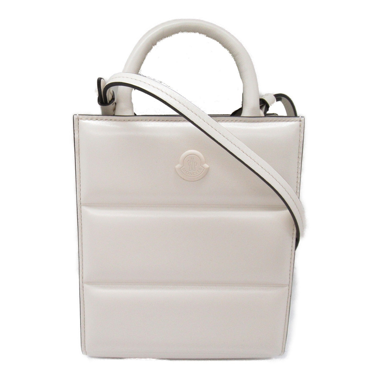 Moncler Leather 2way Shoulder Bag White